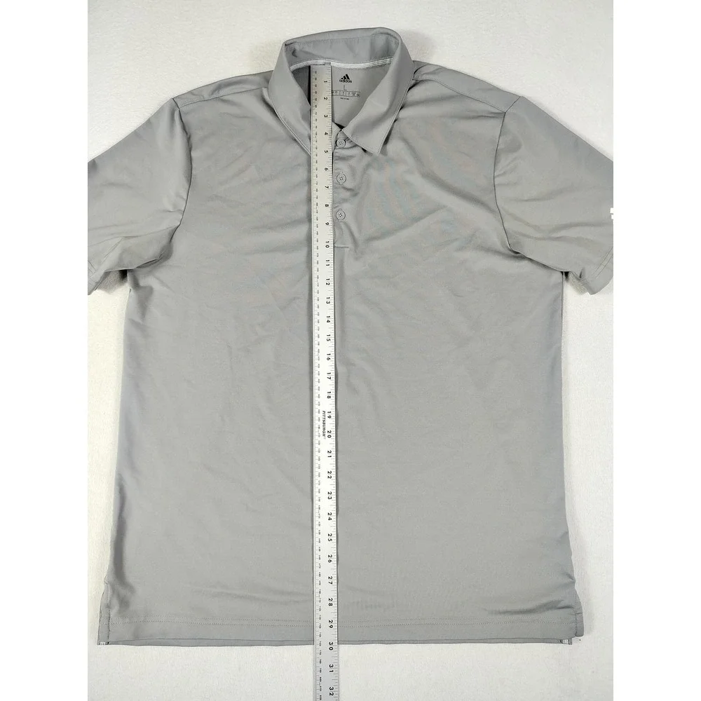Adidas Polo Shirt Mens Large Gray PMR Logo Golf Performance Lightweight Active‎